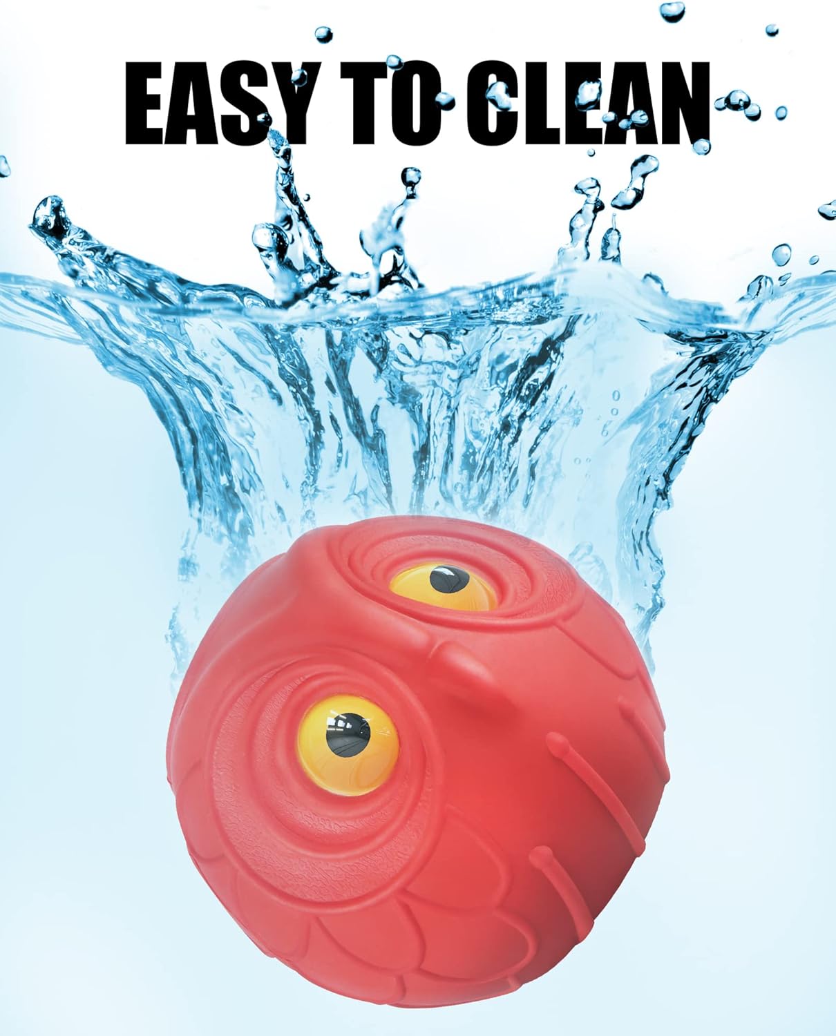 Giggle Ball for Dogs Interactive Dog Toys for Pet Ball Medium Large Dogs Gift for Dog Natural Rubber Cute Owl Hoot (Red Owl)