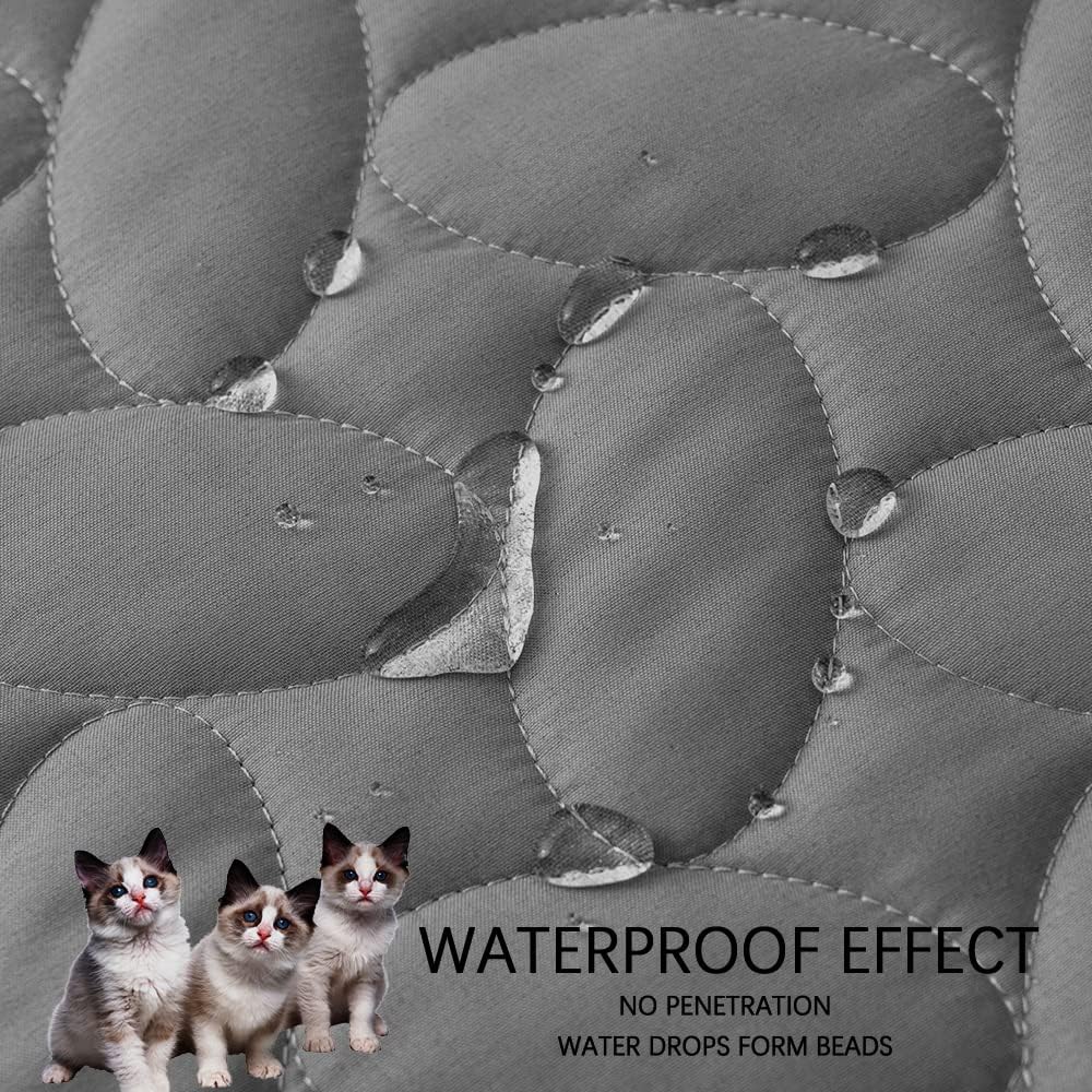 Ameritex Pet Bed Cover Dog Bed Blanket for Sofa and Furniture Waterproof New Pattern Design (68x82 Inch, Light Grey)