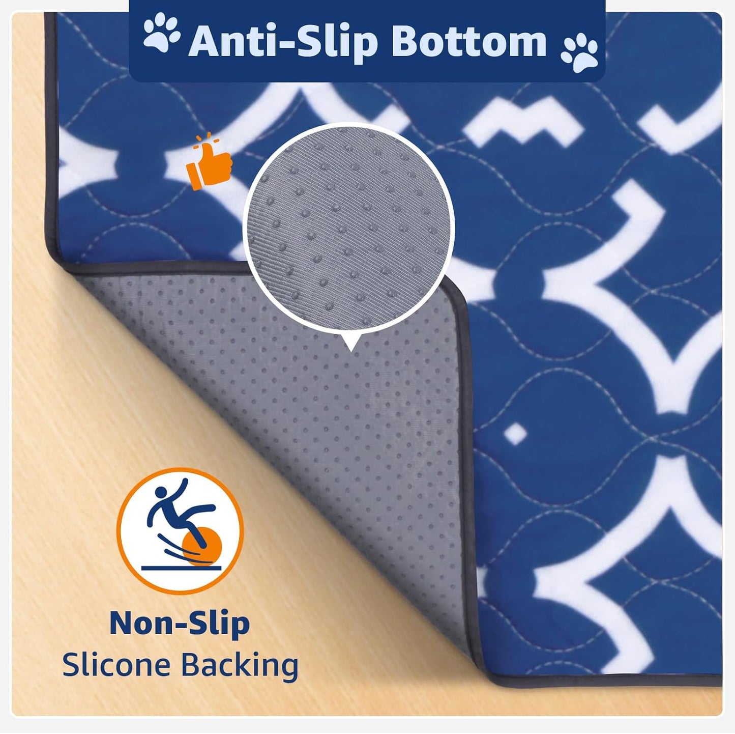 LOOBANI Washable Pee Pads for Dogs: 48"x 48" Extra Large Reusable Puppy Pads,2 Pack Absorbent Whelping Pad Leakproof Dog Playpen Mat, Waterproof Non-Slip Dog Training Pads for Floor, Crate, Potty