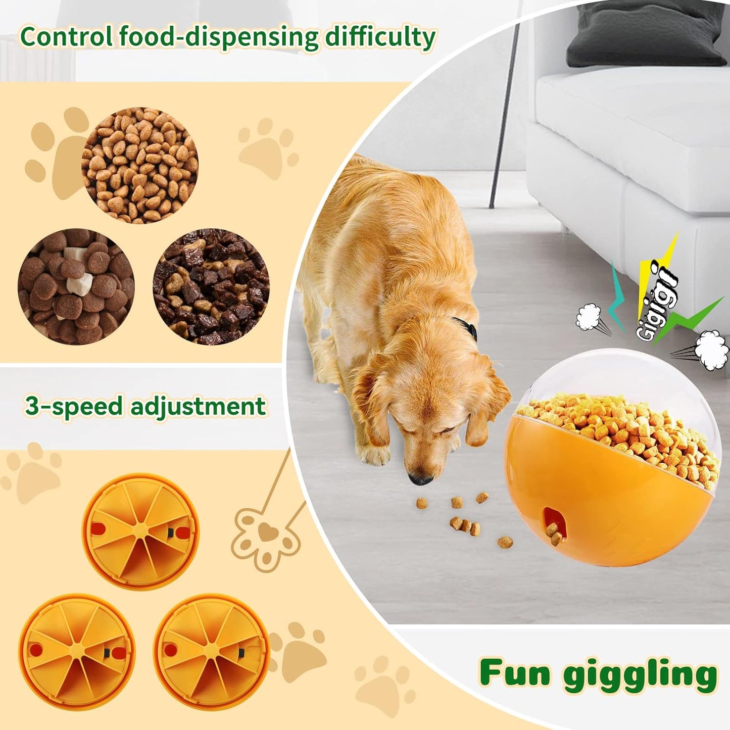 Treat Dispensing Dog Toys - Puzzle & Slow Feeder Ball for Large, Medium & Small Dogs, Mentally Stimulating Enrichment Toys