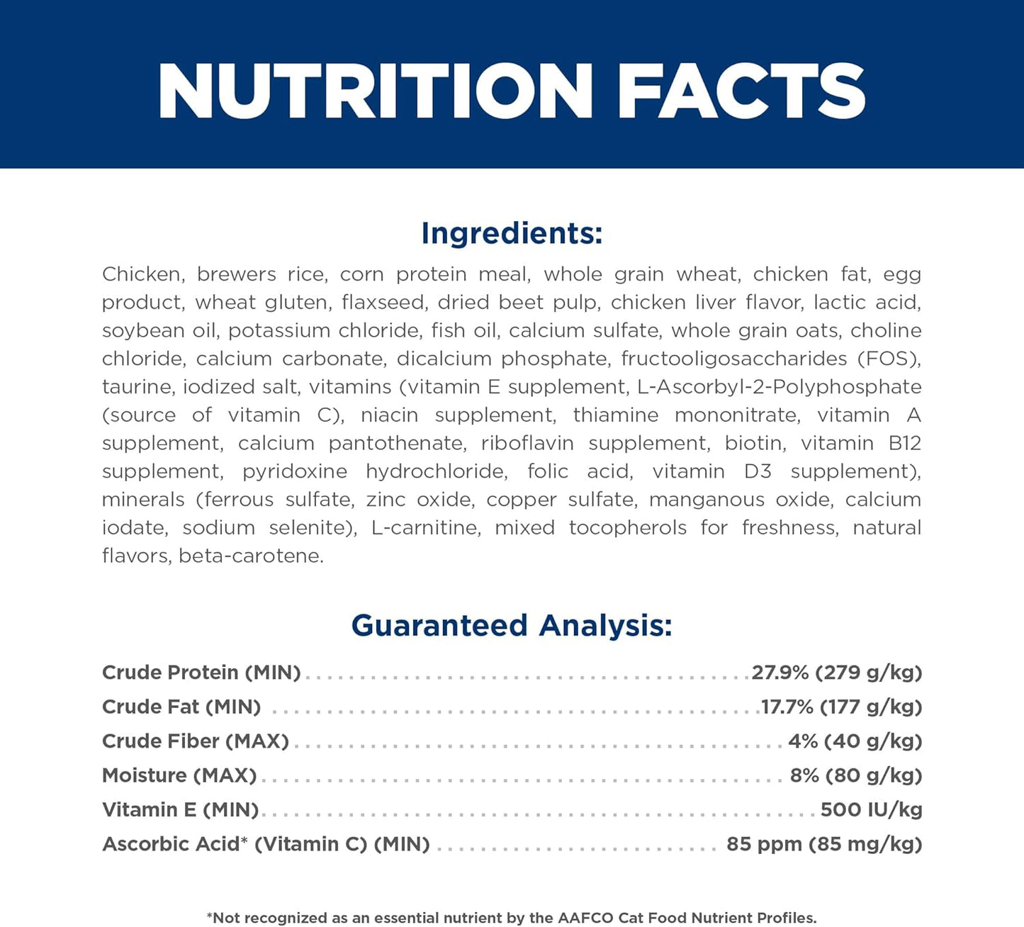 Hill's Science Diet Adult 11+, Senior Adult 11+ Premium Nutrition, Dry Cat Food, Chicken Recipe, 3.5 lb Bag