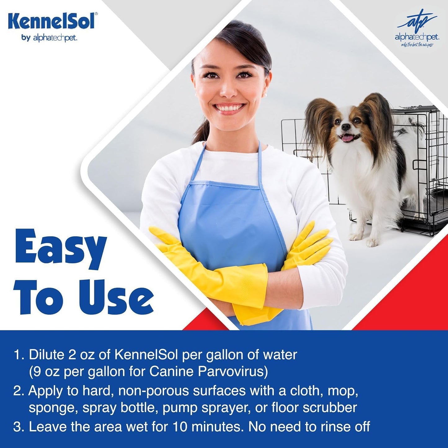 ATP KennelSol 1-Step Kennel Cleaner - 5 Gallons Liquid Disinfectant, Effective Against Bacteria and Viruses, Deodorizer Wintergreen Scent by Alpha Tech Pet