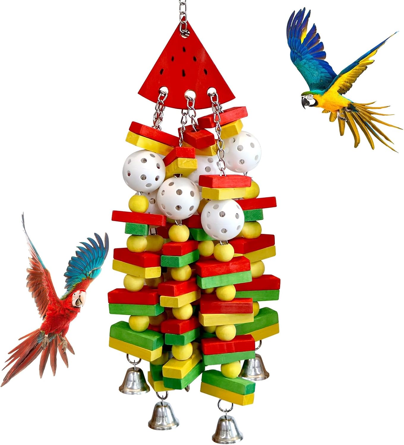 Bird Toys Parrot Toys for Large Birds Parrots, Cockatoos, Cockatiels, Parakeets, Cockatiel Cage Perch Stand Bird Cage Toy Parakeet Accessories