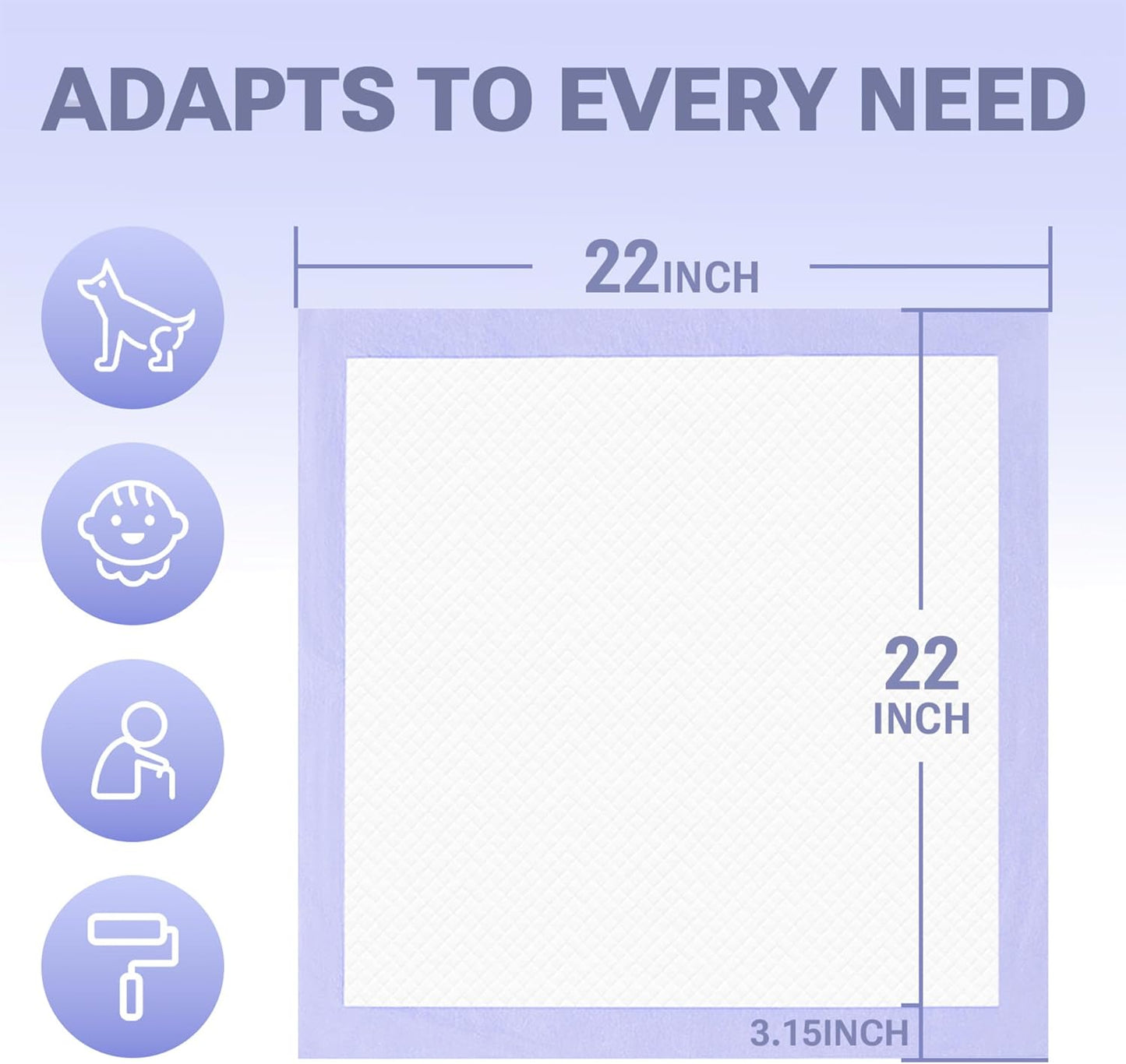 Lavender Scented Puppy Pads 100 Count, Super Absorbent Disposable Pee Pads for Dogs That Neutralize Odor, Wee Wee Pads / Potty Training Pads 22"x22"