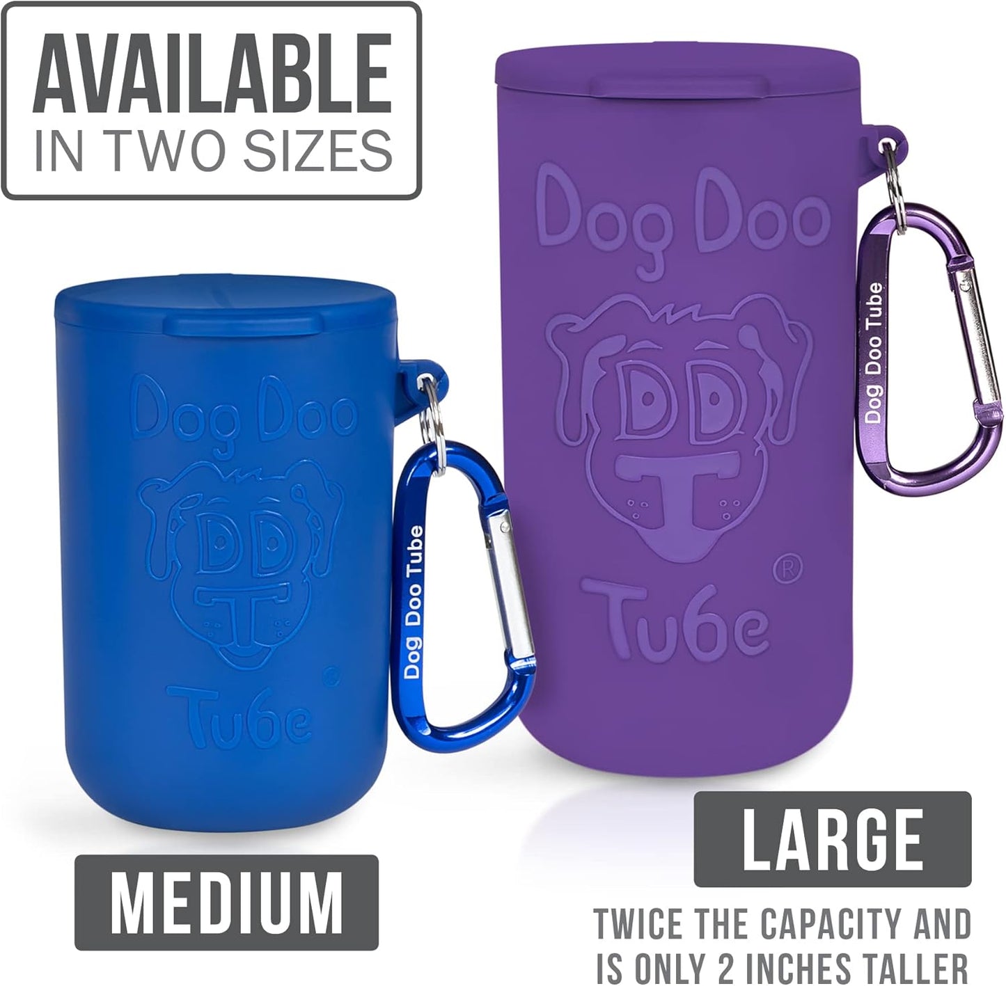 Dog Doo Tube Filled Dog Waste Bag Holders - Reusable Dog Poop Bag Tubes Designed to Keep in Odors and Germs