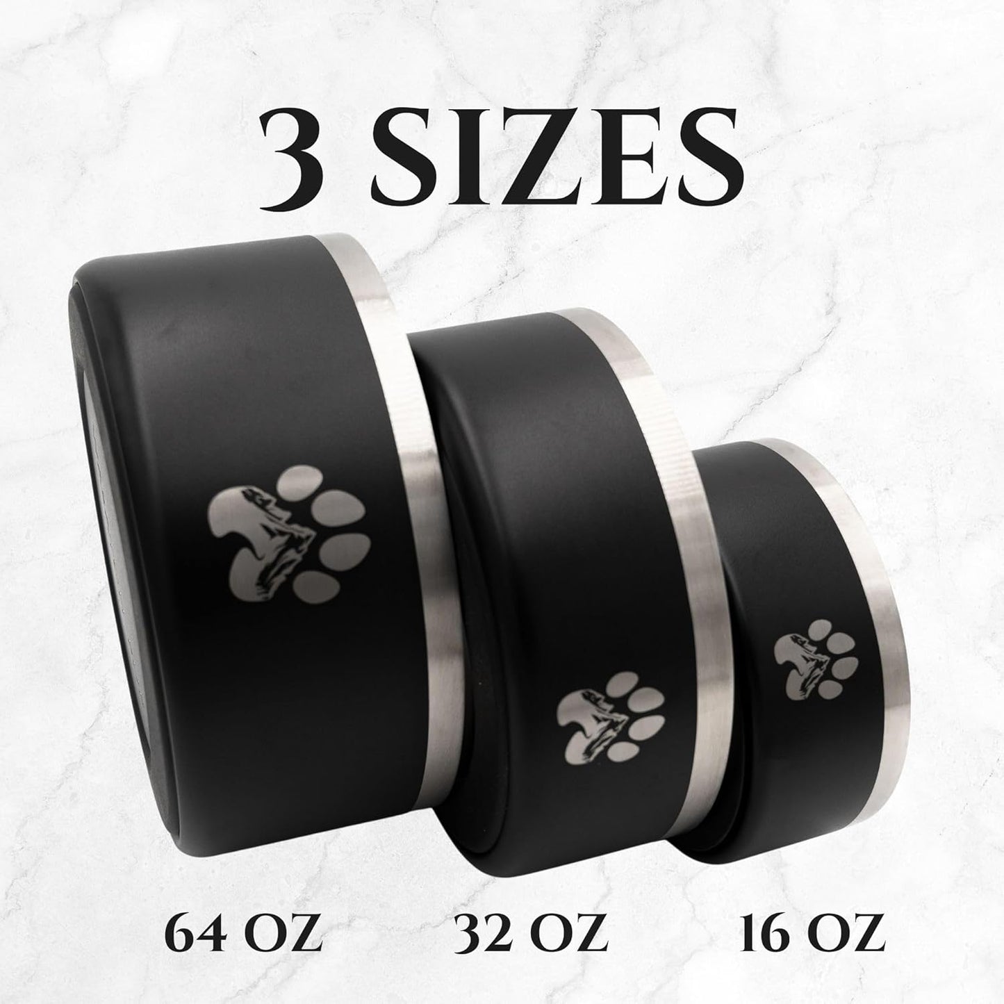 Stainless Steel Dog Bowl for Small-Large Dogs | Double Wall Insulated, Non-Slip Base Heavy Duty Water and Food Bowls for Dogs & Cats | Pet Safe BPA Free & Dishwasher Safe | 16 Oz - Khaki