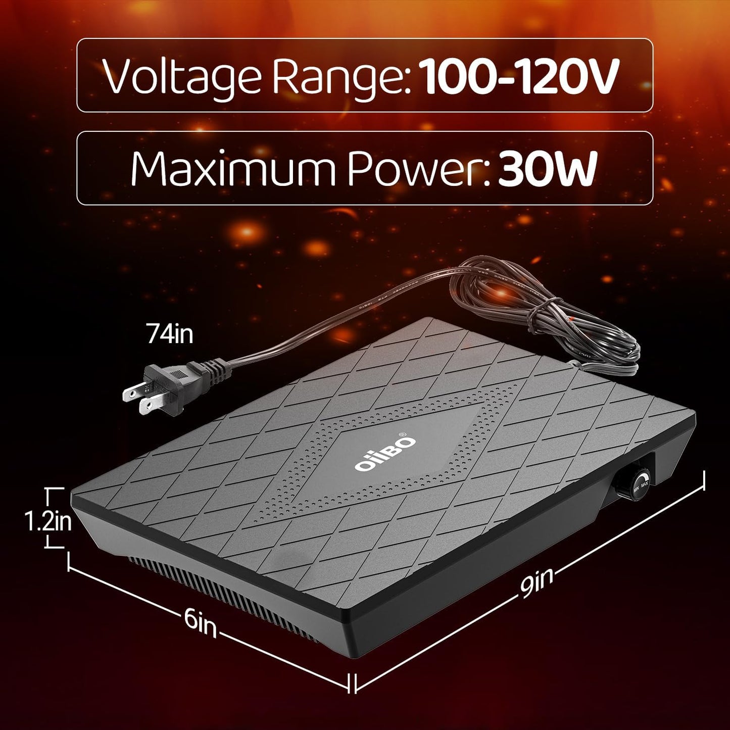 Oiibo Reptile Heating Panel Temperature Adjustable Heat Panel Fan for Terrariums, Energy Efficient & Non-Light Heater for Reptiles, Snakes, Lizards, and Amphibians, Safe & Durable