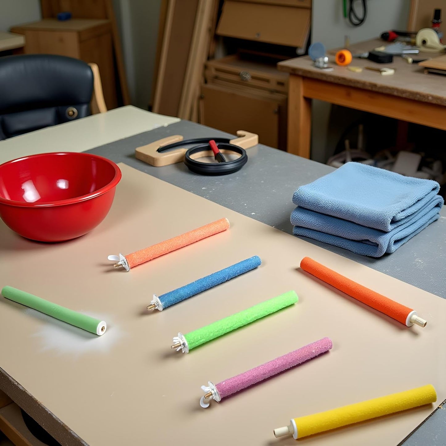 1Pc Random Color Bird Perch Stand Toy Wood Parrot Perch Stand Grinding Claw Sticks Sanded Surface Cage Toy for Parakeets Finches Parakeet Toys，Birdcage Accessories, Bird Perches