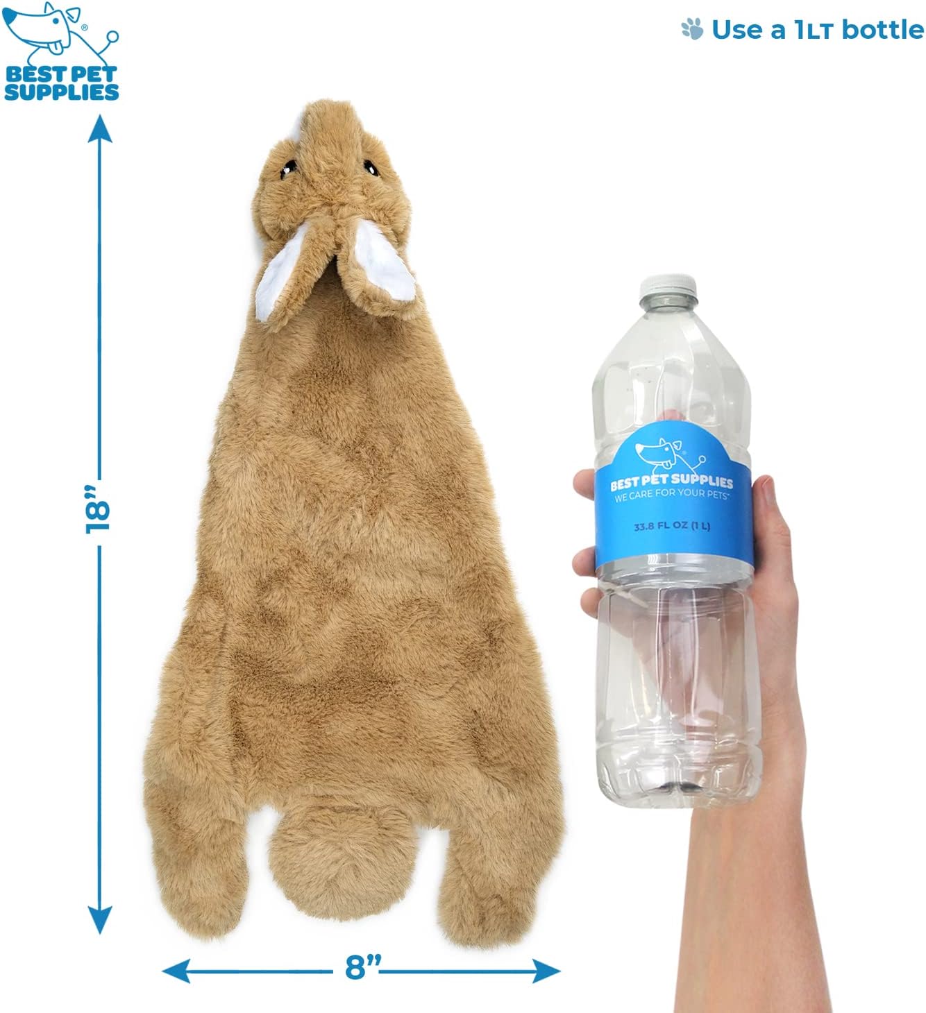 Best Pet Supplies Squeaky Dog Toys with Soft Durable Fabric for Small, Medium and Large Pets Interactive Toy for Indoor Play, Supports Active Biting and Play - Large (Hare, Sheep, Cow, Pig, Penguin)