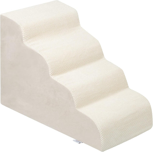 Dog Stairs for Small Dogs - High Density Foam Pet Steps, Extra Wide Dog Ramp with Non-Slip Bottom for High Beds, Couch and Sofa, Best for Dogs Injured, Older Doggy Cats