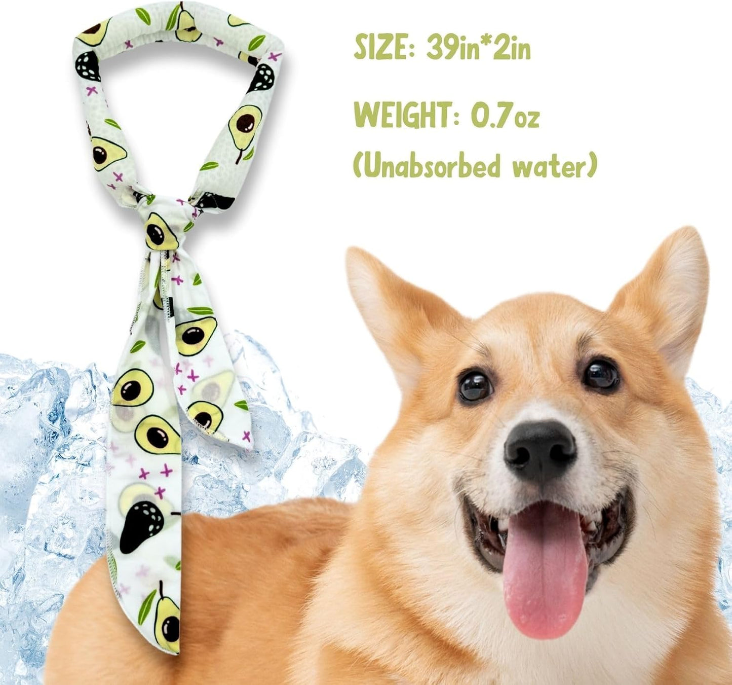 4pcs Cooling Scarf for Pets,Summer Cooling Scarves Keep Cats and Dogs Cool, Reused,Rrecycled,Suitable for Dogs (4pcs-Avocado)