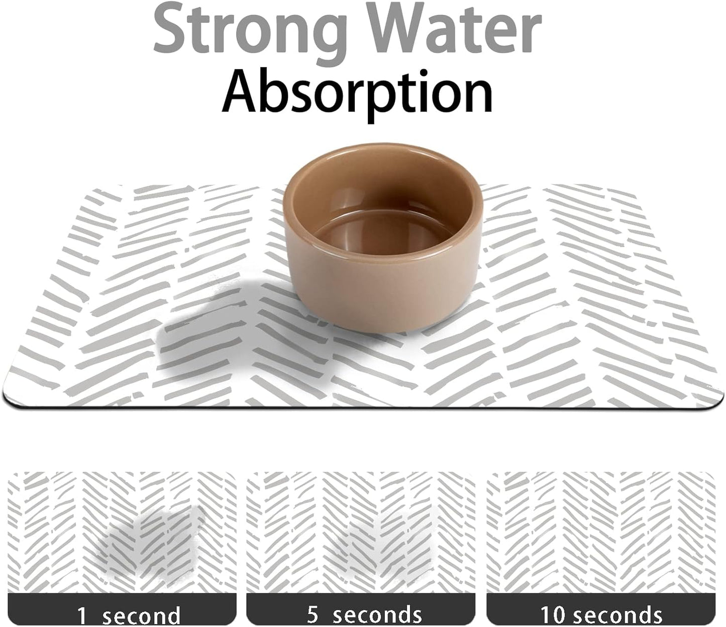 Dog Food Mats for Floors Absorbent, Pet Cat Food Mat - Quick Dry Dog Bowl Mats for Food and Water, Eco-Friendly Boho Pet Supplies