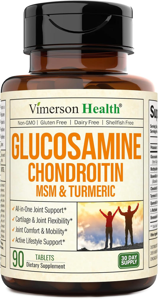 Glucosamine Chondroitin MSM – Joint Support Supplement for Women and Men with Glucosamine Sulfate 1500 mg, Chondroitin and MSM – for Cartilage, Joint Health and Flexibility – 90 Tablets