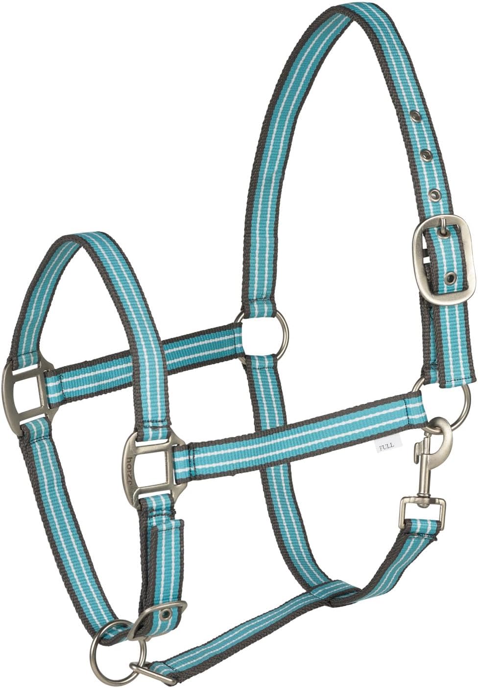HORZE Adepto Adjustable Horse Halter | Soft, Durable Polyester - Canal Blue - Horse