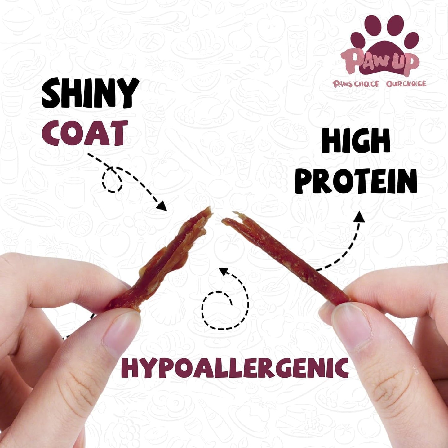 PAWUP Duck Jerky Strips Dog Treats, Training Treats for Dogs w/Taurine, Low Fat, Natural Duck Jerky Cuts for Small Dog, 12.5 oz