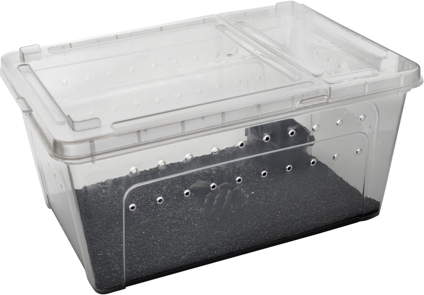 OMEM Portable Reptile Terrarium Habitat for Mini Pet Houses Breathable Holes Stackable Container (L)