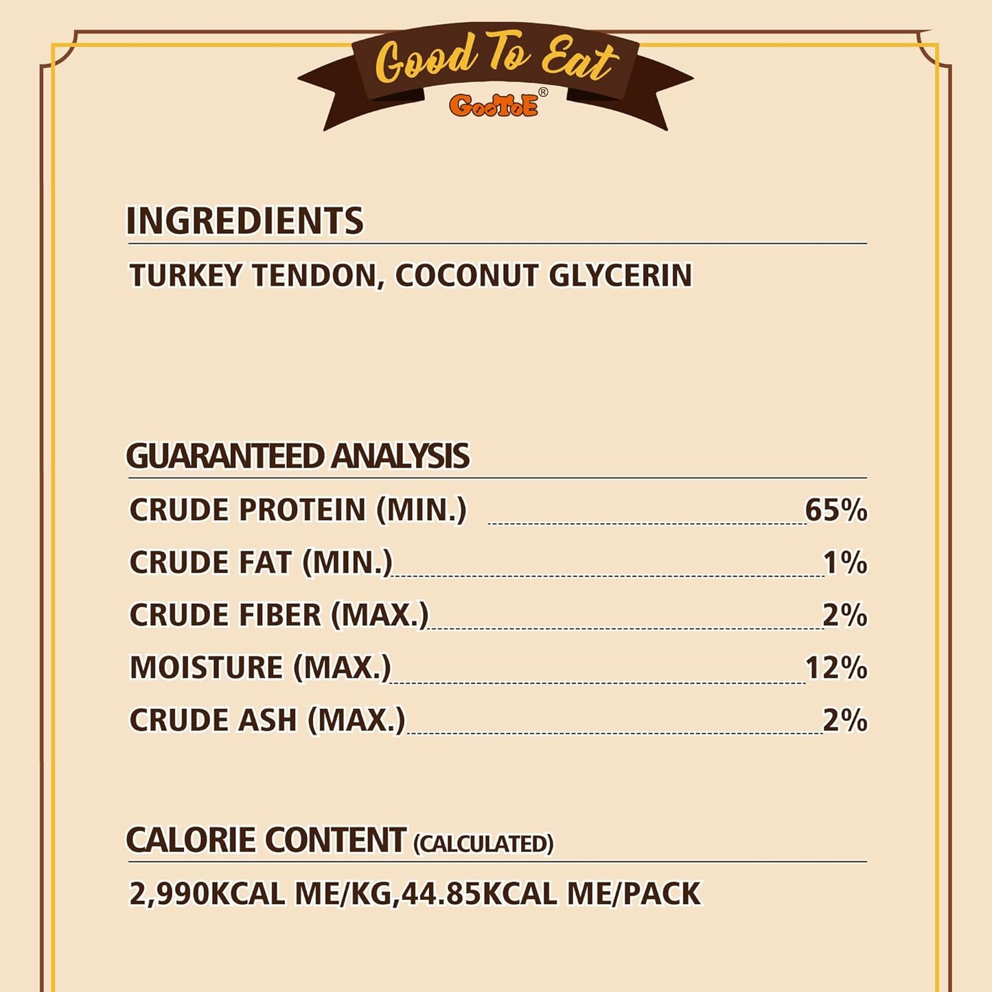 Gootoe Turkey Tendons for Dogs –All-Natural, Hypoallergenic Dog Treats, Rawhide Alternative, Long Lasting Puppy Chews, Healthy Dog Treats for Small Breeds, Lollipop (S), 5 Count Pack