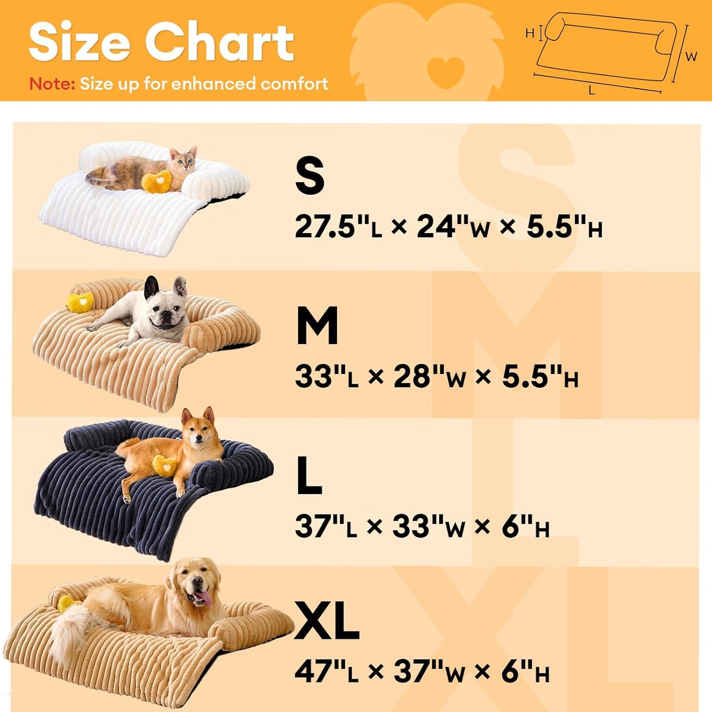 FUNNY FUZZY Pet Couch Cover for Sofa, Calming Dog Bed for Couch, Fluffy Plush Dog Couch Mat for Furniture Protector for Medium Dogs and Cats, 33×28 in, Blue