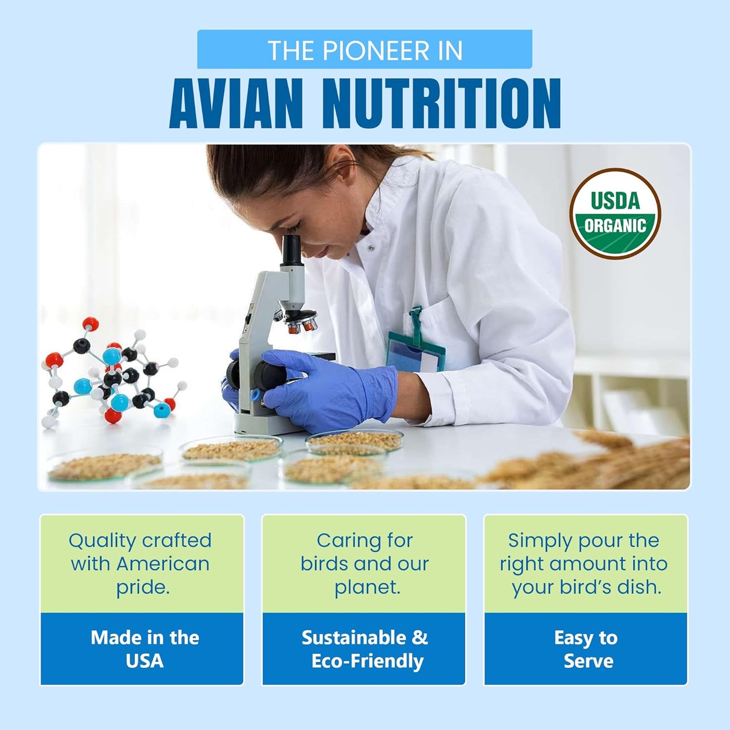 Harrison's Bird Foods HOPP Premium Pellets – Organic, Nutritionally Balanced Food for Small to Medium Pet Birds, Cold-Pressed, Low Fat, Vet-Developed, 5LB