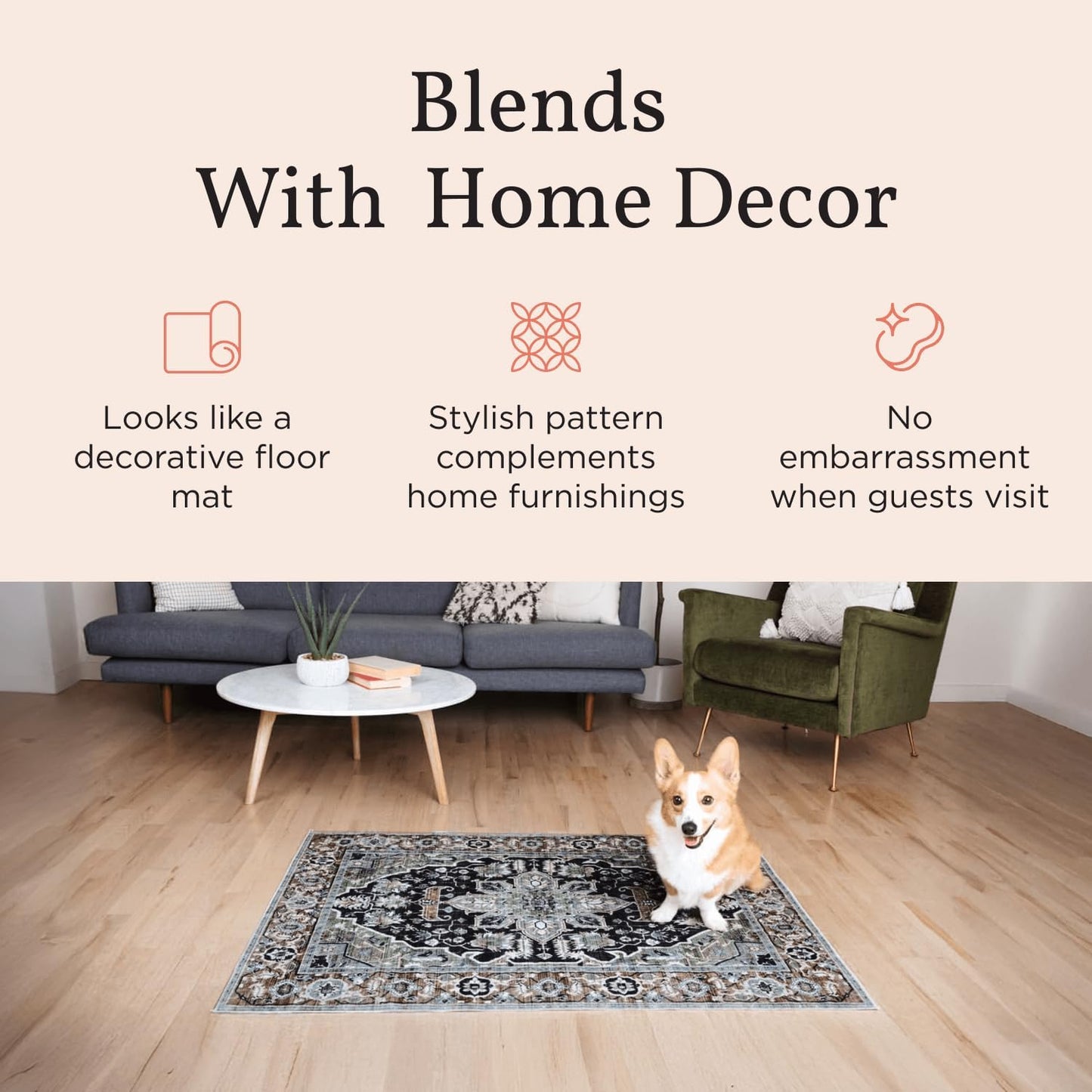 LOVEWAG Washable Dog Pee Pads, 36" x 48", Waterproof, Non-Slip, Super Absorbent, Reusable Machine-Washable, 2-Pack (Rustic Terracotta)