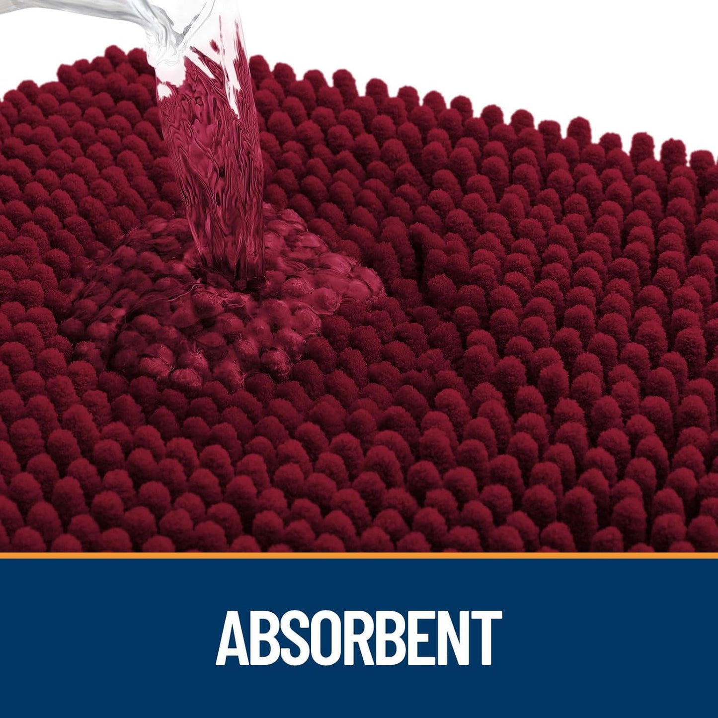 OLANLY Dog Door Mat for Muddy Paws 47x20, Absorbs Moisture and Dirt, Absorbent Non-Slip Washable Doormat, Quick Dry Chenille Mud Mat for Dogs, Entry Indoor Entryway Carpet for Inside Floor, Burgundy