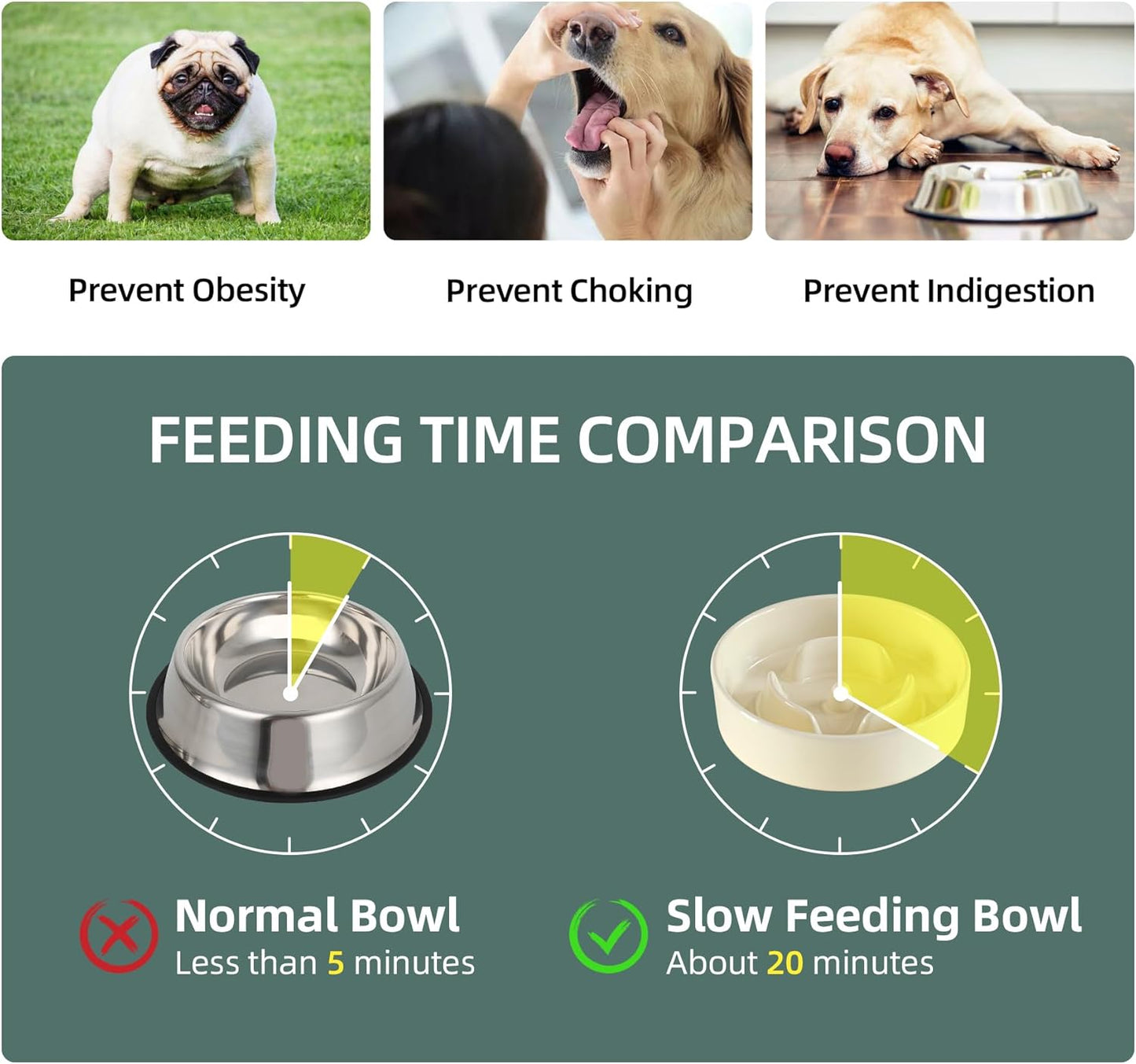 6.1inch Ceramic Raised Dog Slow Feeder Set, Elevated Bowl with Wooden Stand for Small Dog and Cat, Puzzle Slow Dog Food Dish, Anti-Gulping(Beige, Single Bowl+ Stand)