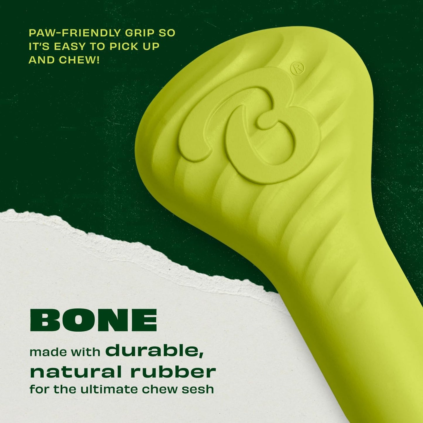 Benebone Natural Rubber Dog Bone Chew Toy, Natural Rubber