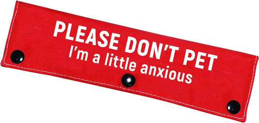 Advivio I'm a Little Anxious Red Dog Leash Sleeve, Wrap Alert Hanging ID Patch Tag for Pet Dog Cat The Best Choice for Daily Walking and Training Fitness, Pet Birthday Gift
