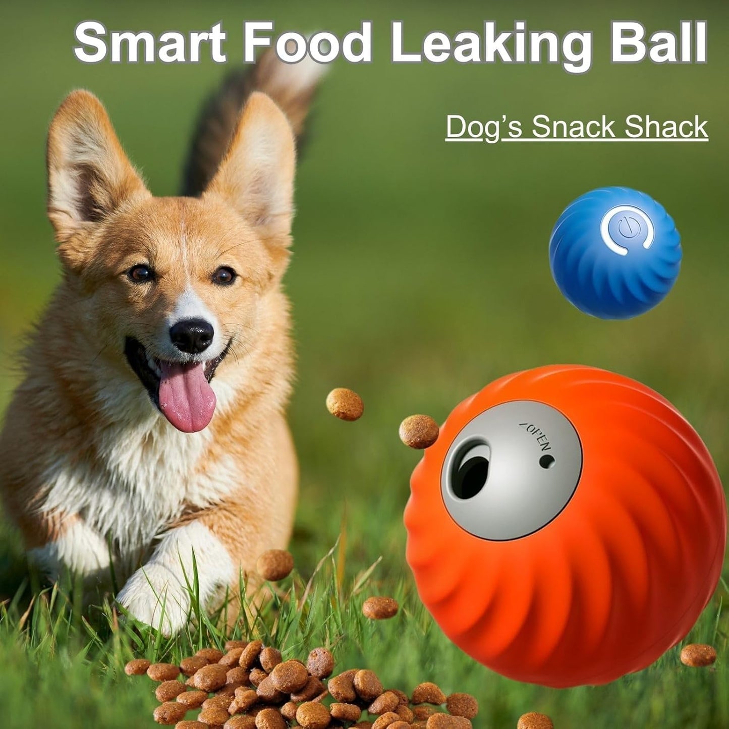 Zoomie Buddy 2.0, Zoomie Buddy for Dogs, 2 in 1 Smart Touch Interactive Dog Balls ＆ Pet Feeder, 2.83" Diameter, Suitable for Small/Medium Dogs, with Fruit Plush Cover (2*Orange, Only)