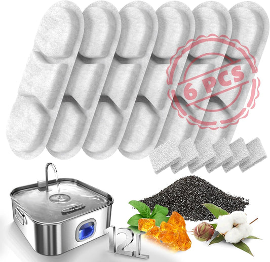 Dog Water Fountain Stainless Steel, 410oz/3.2Gal/12L Large Pet Water Fountain for Dogs, Dog Water Bowl Dispenser with Water Level Window & LED Light, Super Quiet for S-L Dogs and Multi-Pet (Filters)