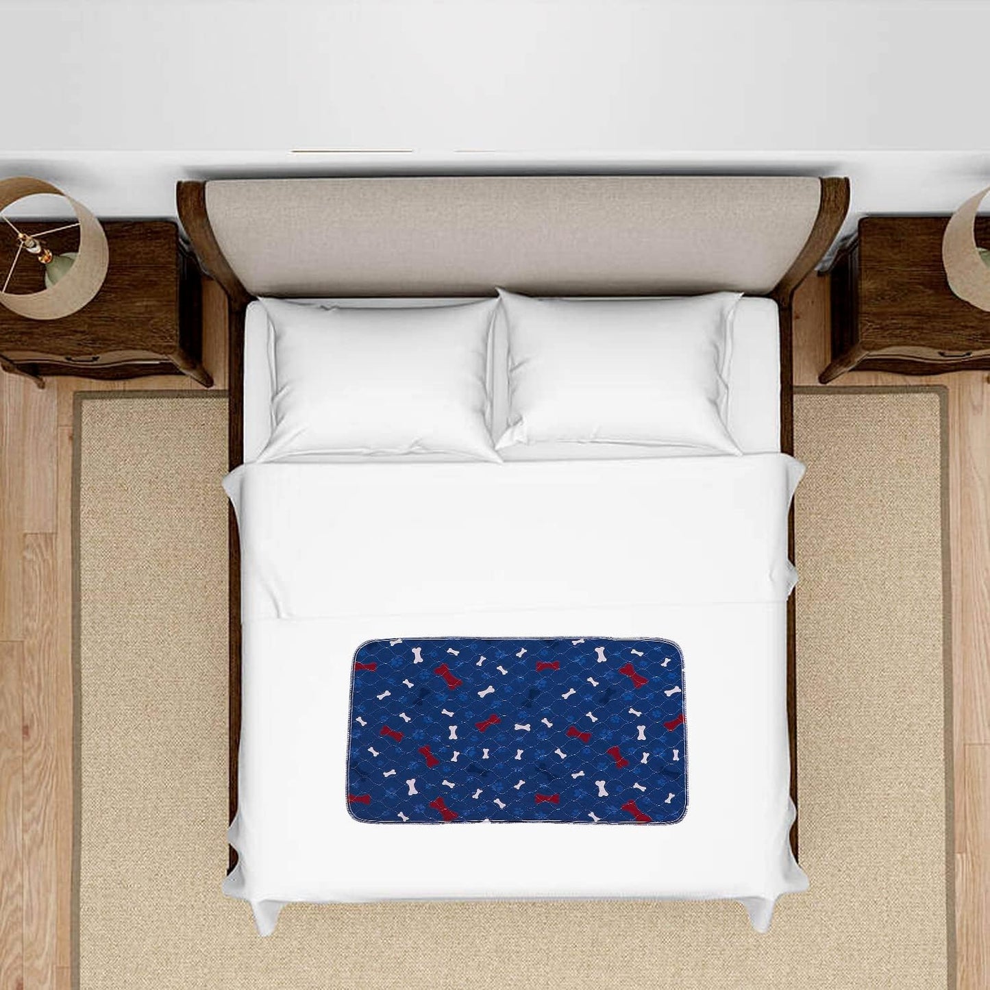 Washable Pee Pads for Dogs + Pet Grooming Gloves - Waterproof & Non-Slip Fast Absorbing Puppy Potty Training Pads,Reusable Whelping Pads, Pee Pad for Guinea Pig Cage,Dog Playpen Mat