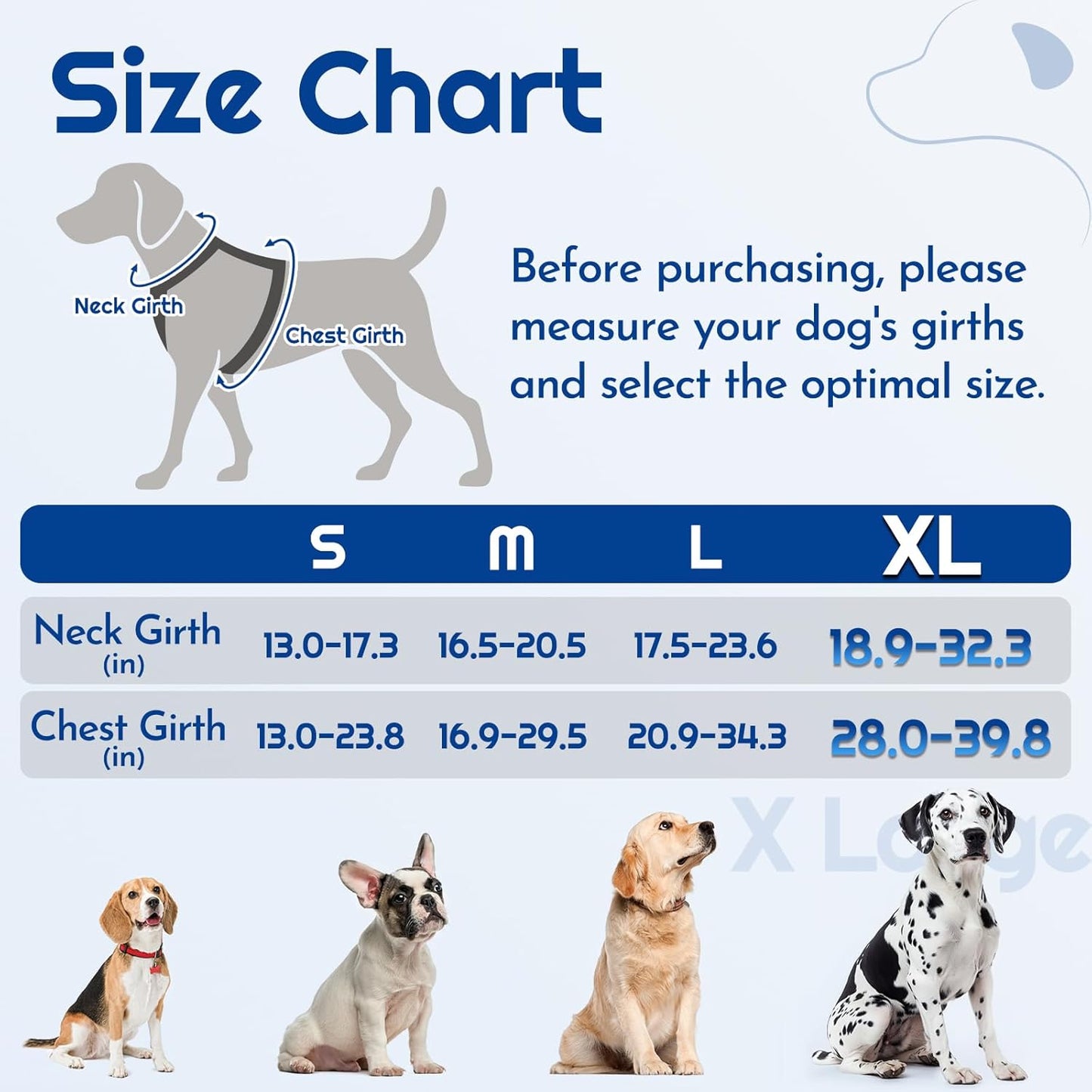 Eagloo Dog Harness for Large Dogs, Easy Wearing with 3 Buckles, Adjustable No Pull Pet Harness with 2 Rings for Walking, No Chock Reflective Soft Padded Vest with Control Handle, Blue & Black, XL