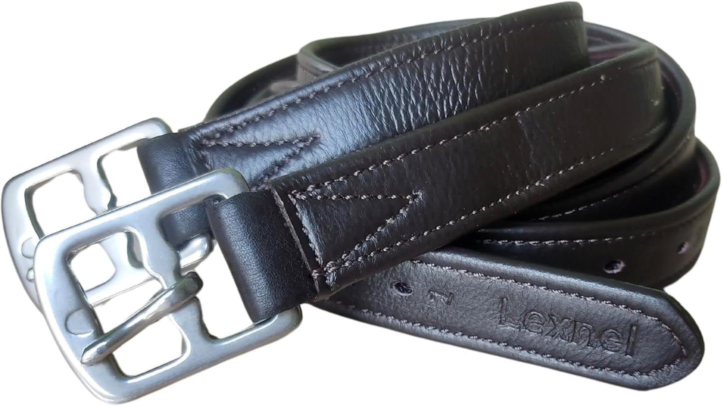 Non-Stretch Soft Stirrup Leather with Stainless Steel Hardware 1 Pair Pack of 2