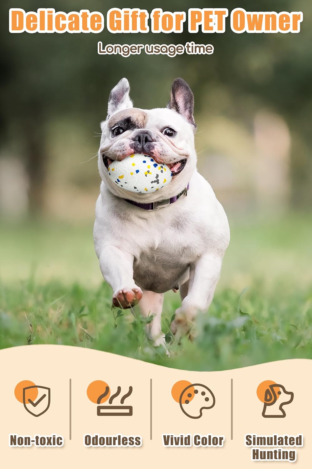 7.28" Indestructible Large Bone Balls for Aggressive Chewers Durable Stick Bouncy Interactive Chew Toy for Dogs Fetch Game Lightweight Floating Outdoor Training, White