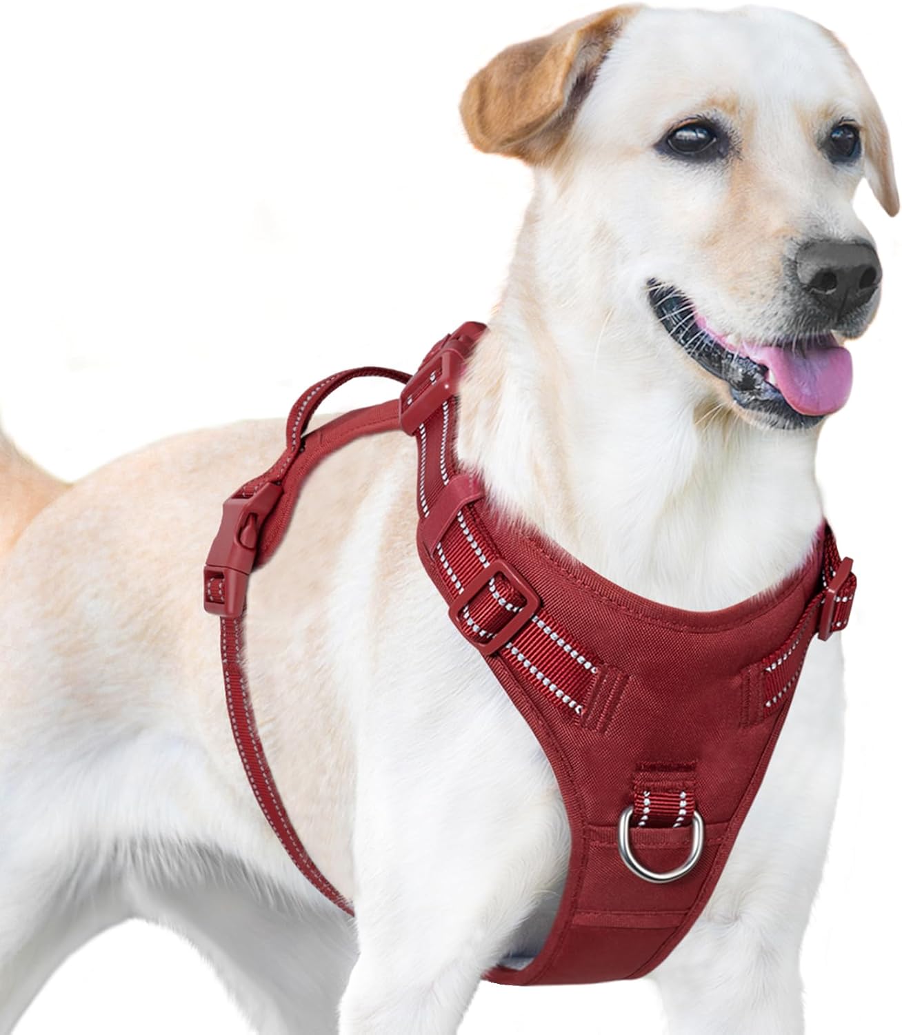 No Pull Dog Harness, Reflective Puppy Vest for Small Medium Large Sized Dog(Burgundy Red,L)
