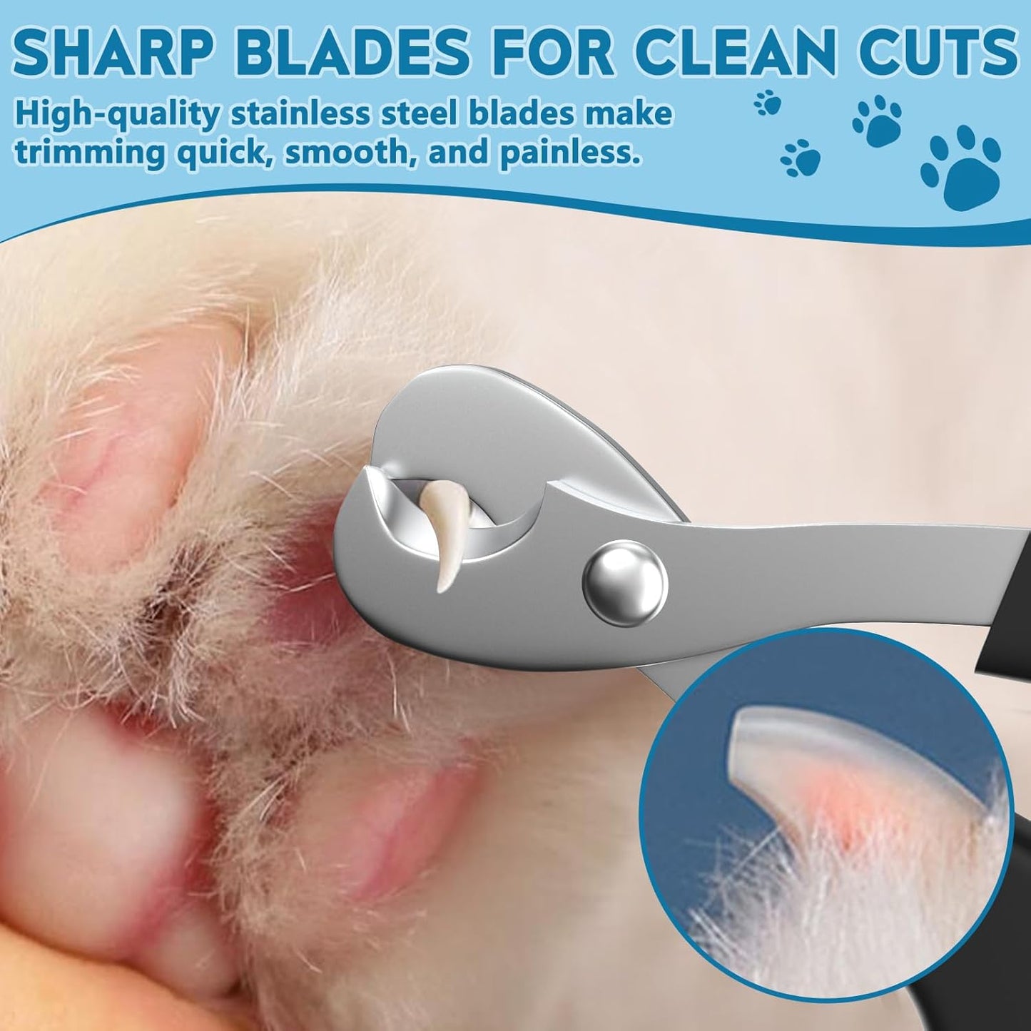 Cat Nail Clippers, Professional Pet Claw Clippers for Indoor Cats, Kittens, Small Dogs, Puppys, Birds, Rabbits, Safe Nail Trimmer and Grooming Tools for Small Animals Home Pets