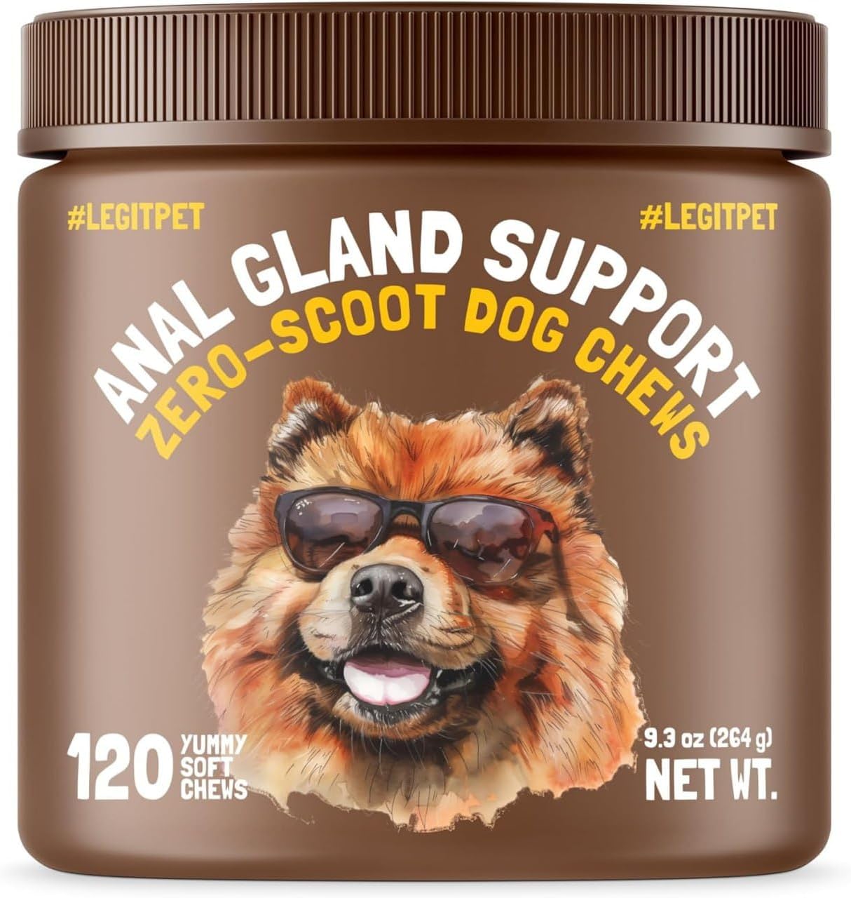 LEGITPET Anal Gland Relief Chews for Dogs Fiber & Digestive Support Supplement Soft Treats for Healthy Bowel & Gland Function Helps Reduce Scooting Promotes Dog Health & Comfort 120 pcs