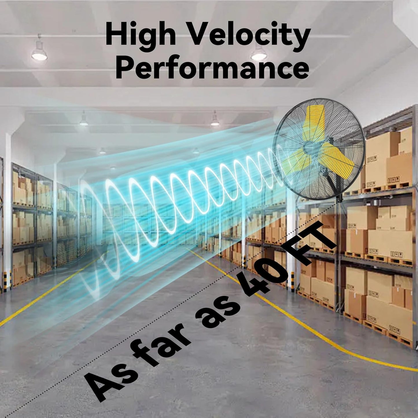 24 Inch 9500 CFM Waterproof Wall Fan Pro Series - Outdoor High Velocity Wall Mount Fan with Enclosed Motor for Residential, Warehouse, Patio, Shop, Garage, Barn UL Safety Listed