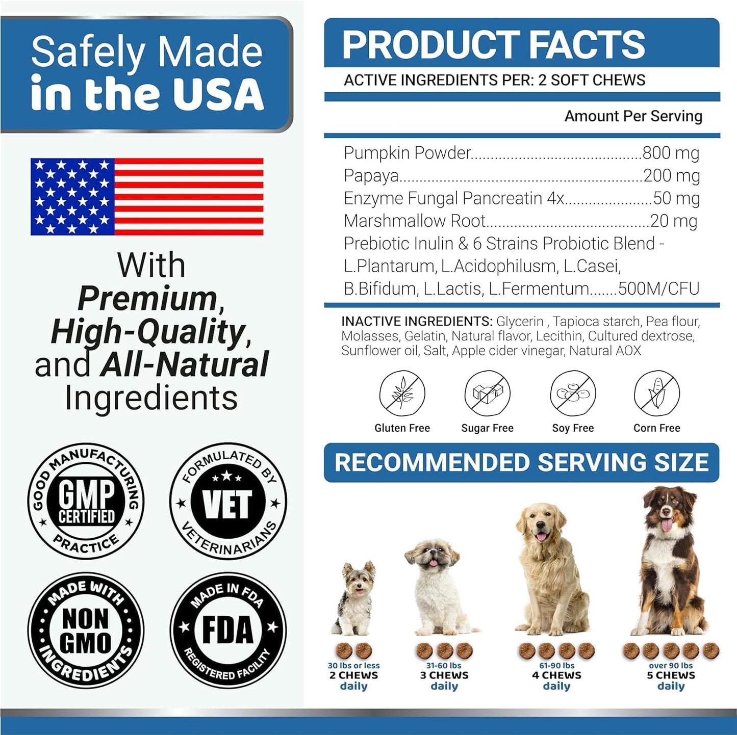 YUMA'S 2 Pack Probiotics for Dogs and Digestive Enzymes - Dog Probiotics Chews - Dog Probiotic - Anti Diarrhea, Upset Stomach & Gas Relief, Constipation, Canine Prebiotic - Pet Fiber Supplement