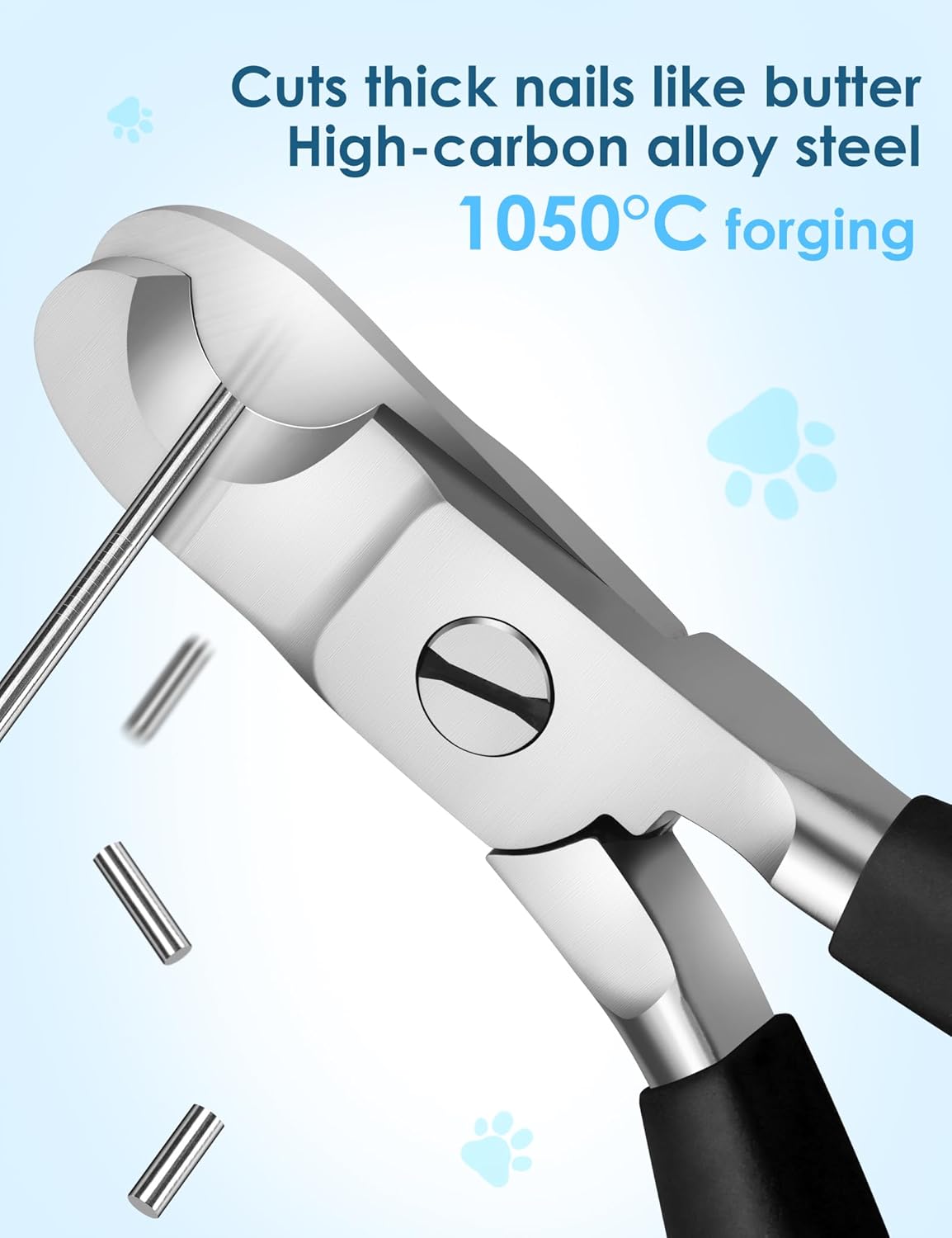 Heavy Duty Dog Nail Clippers -【Cuts Thick Nails Like Butter】【Upgraded Large Opening】 Professional Toenail Trimmer Razor Sharp Blade for Medium to Giant Breed (Black)