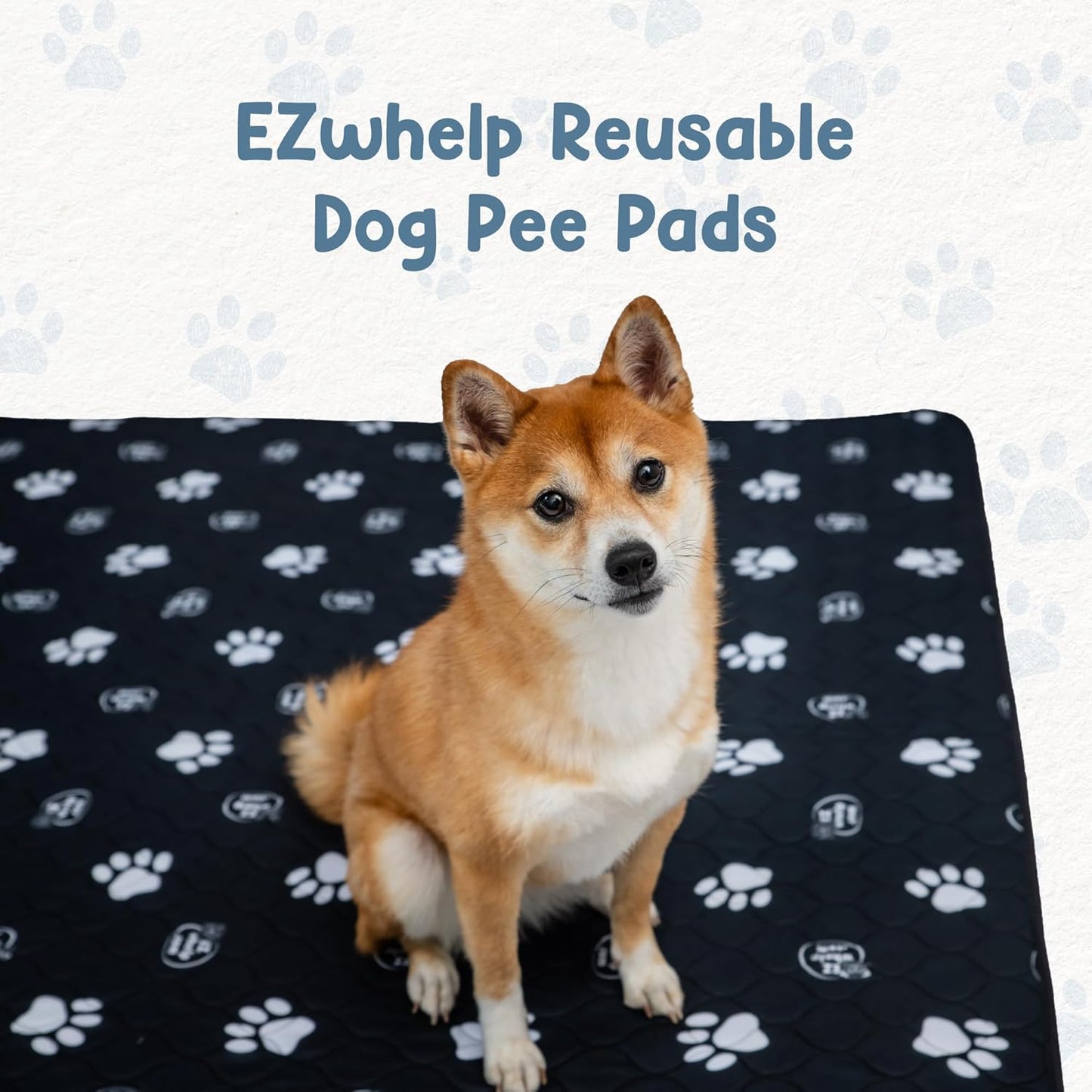 EZwhelp Reusable Dog Pee Pads, Washable Waterproof Mats for Dog Potty Training or Whelping Pads, 29x29 Inch, 2 Pack