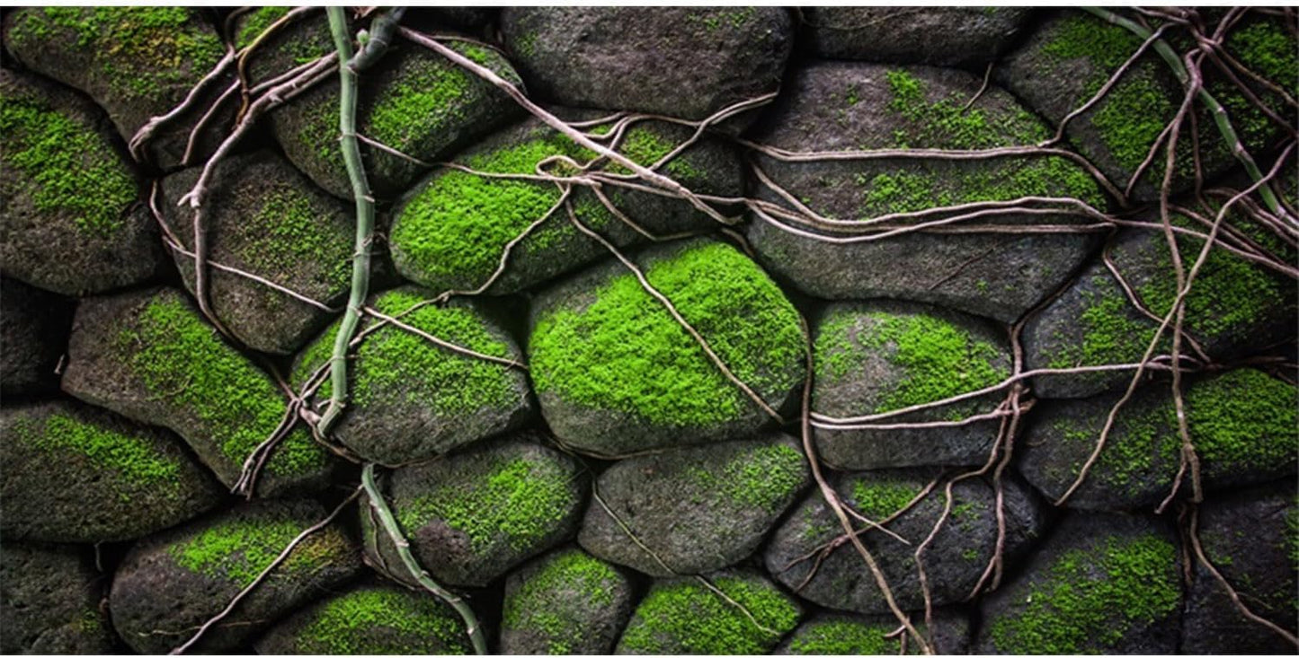 AWERT 60x24 inches Stone Aquarium Background Rock Fish Tank Background Rocky Terrarium Background Vinyl