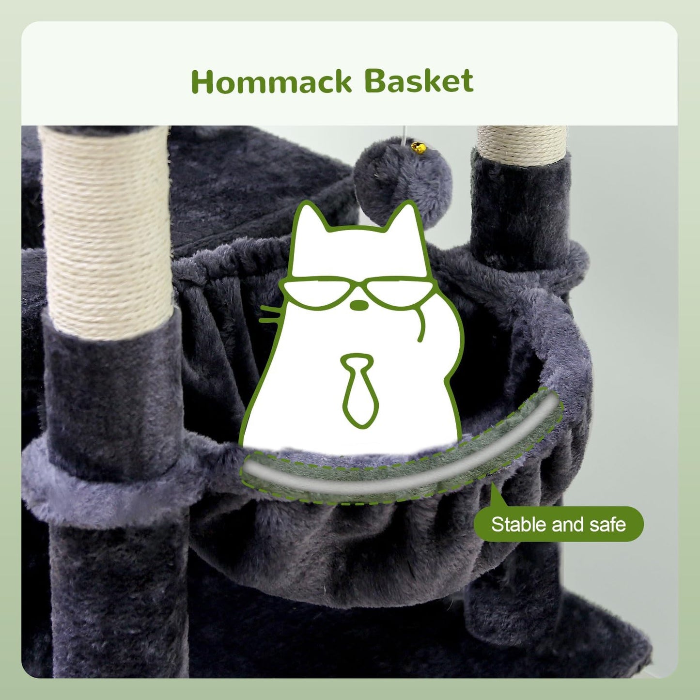 Globlazer Heavy Duty Cat Trees for Large Cats, Sturdy 72in Maine Coon Cat Tree for Large Cats 20 lbs+ Heavy Duty Cat Tower for Adult Biggest Cat with 6 Scratching Posts, Hammock, S72, Dark Gray