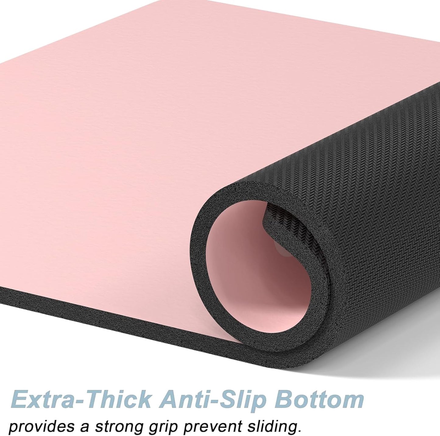 Rnivvi Dog Food Mat, 16" x 24" Footprint Absorbent Dog Cat Bowl Mat for Food and Water, Cute Anti-Slip Rubber Pet Feeding Rug Protect Floors, Puppy Placemat for Feeding & Watering Supplies, Pink