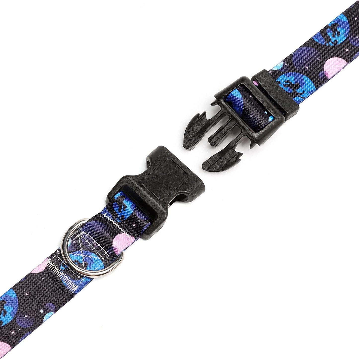 Mercano Adjustable Dog Collar - Special Design Patterns, Soft Nylon Comfortable Durable Pet Collar for Small Medium Large Dogs (S, Night Sky)