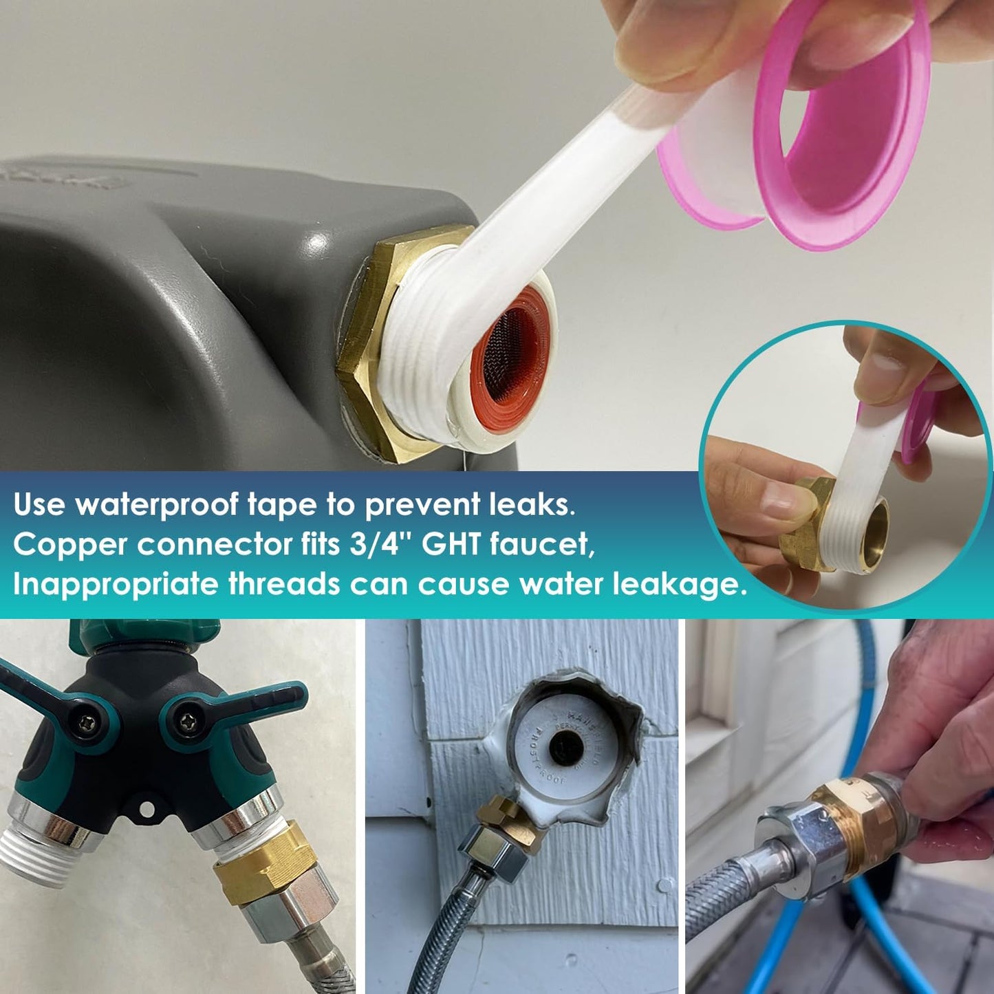 Automatic Water Dispenser for Dogs, Patented 2L Dog Water Bowl Dispenser, Automatic Chicken Waterer Fit 3/4'' GHT Faucet, Water Hose, Copper Connector Outdoor Dog Water Bowl for Livestock Animal