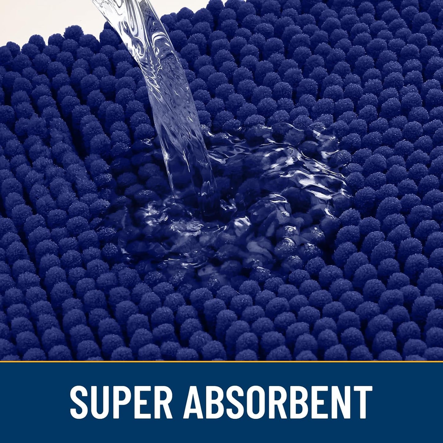 Smiry Dog Door Mat for Muddy Paws 47x32, Absorbs Moisture and Dirt Doormat, Non-Slip Washable Quick Dry Chenille Front Door Mat Indoor Entrance, Entryway Carpet for Inside Floor, Navy Blue