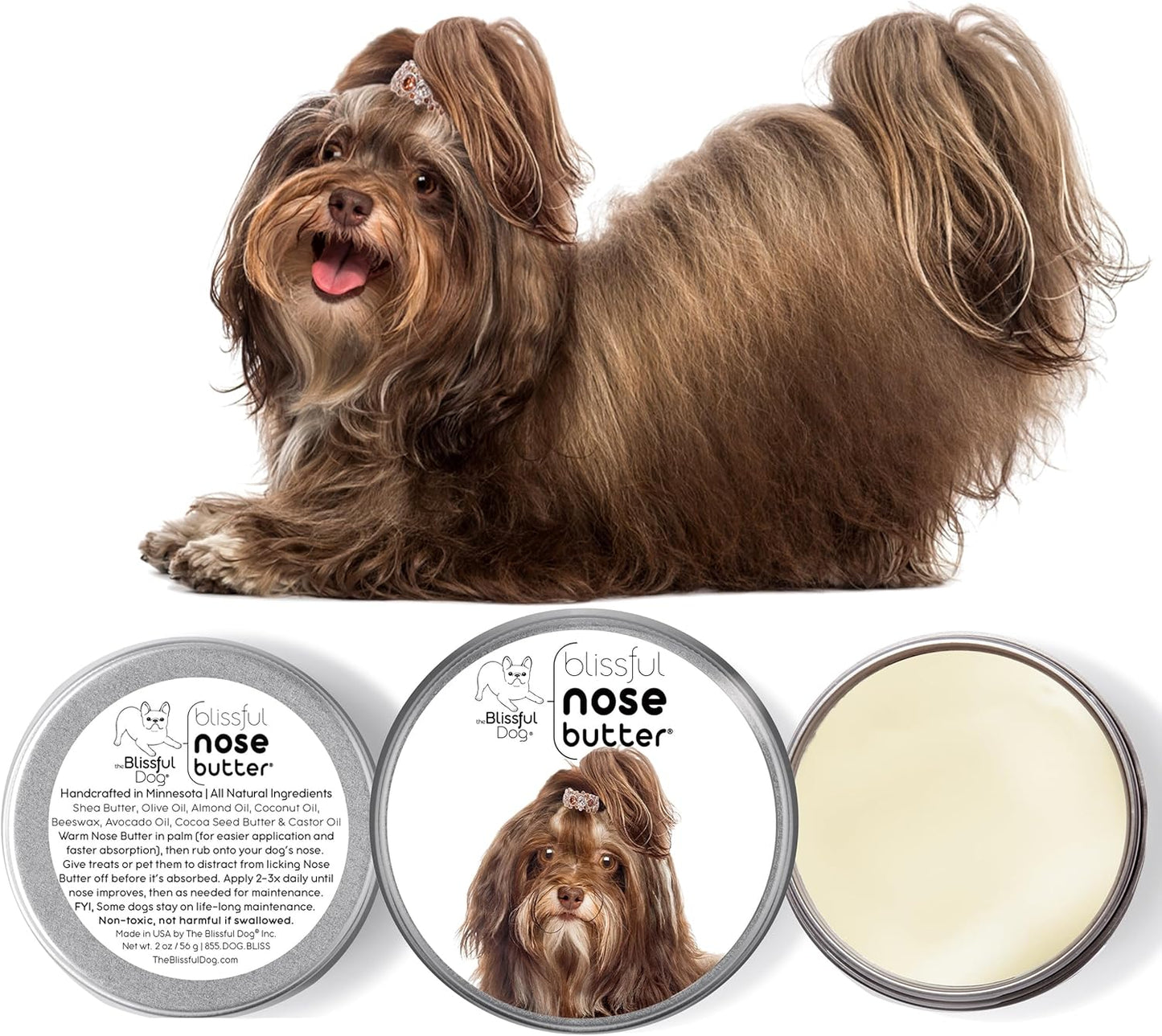 The Blissful Dog Havanese Unscented Nose Butter - Dog Nose Butter, 16 Ounce
