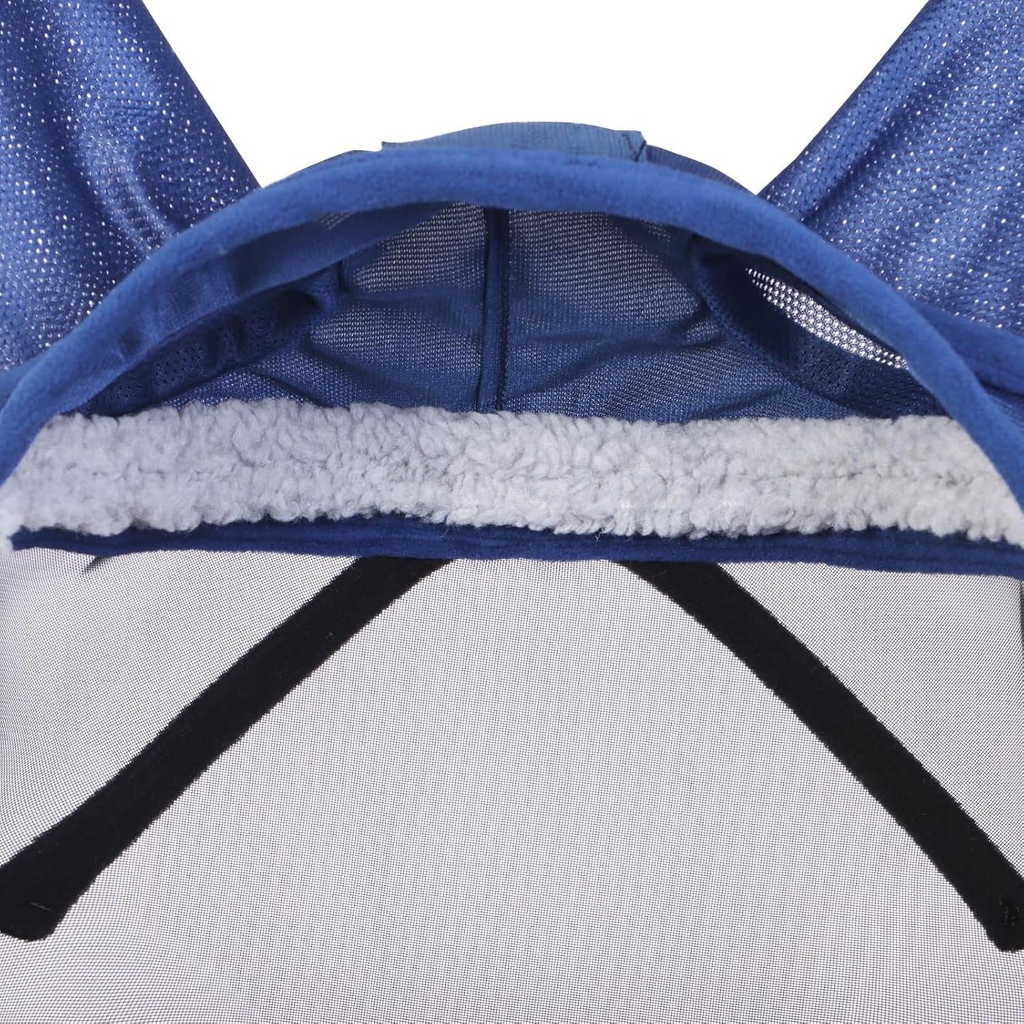 Harrison Howard CareMaster Pro Luminous Horse Fly Mask Large Eye Space Standard with Ears UV Protection for Horse Navy Full Size