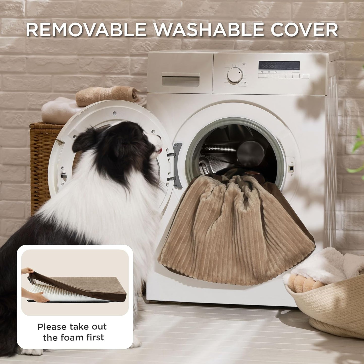 Bedsure Dog Bed for Small Dogs - Orthopedic Pet Beds with Removable Machine Washable Cover, Egg Crate Foam Puppy Pad, Suitable for Pet Up to 20 lbs, 23"x17"